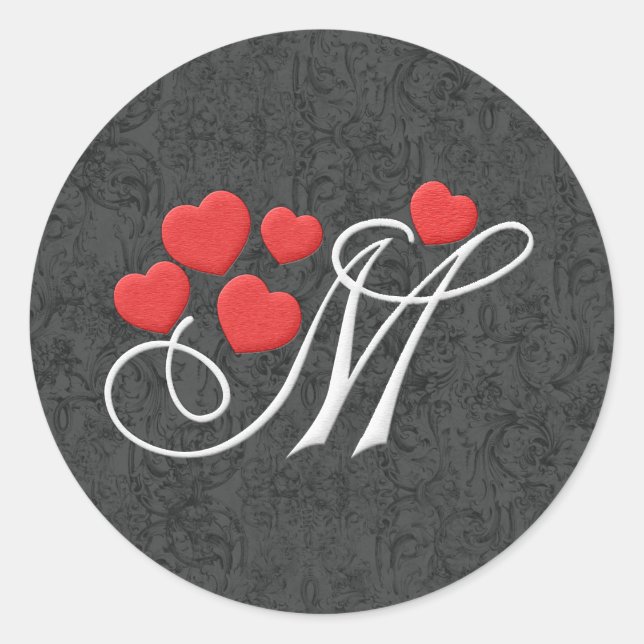 Sticker Rond Lettre de coeur élégante M (Devant)