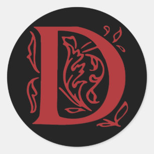 Sticker Rond Lettre de fantaisie D