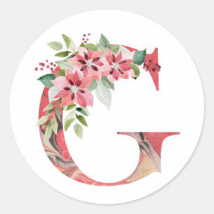 Sticker Rond Lettre de noël d'aquarelle G