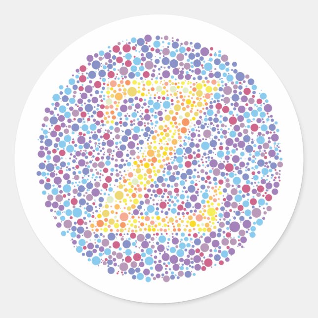 Sticker Rond Lettre d'essai oculaire "Z" (Devant)