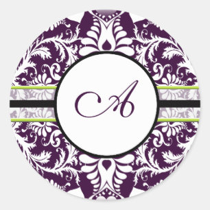 Sticker Rond LETTRE D'OBSERVATION INITIALE pourpre Damask A Mar