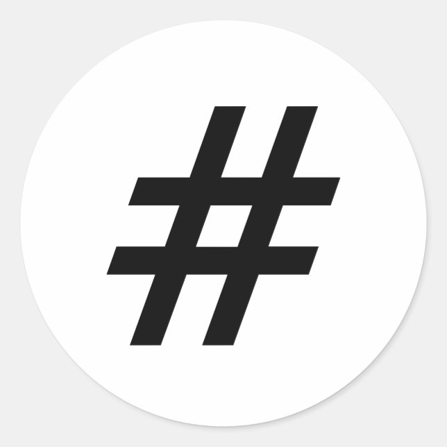 Sticker Rond lettre du symbole de texte du hashtag (Devant)