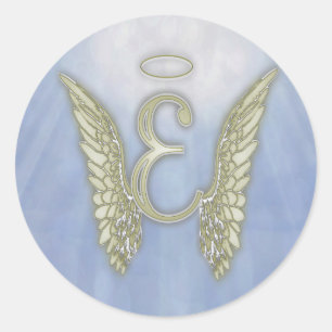 Sticker Rond Lettre E Angel Monogramme