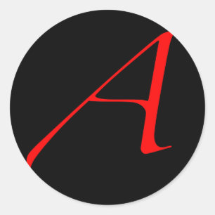 Sticker Rond Lettre écarlate A (pour athée)