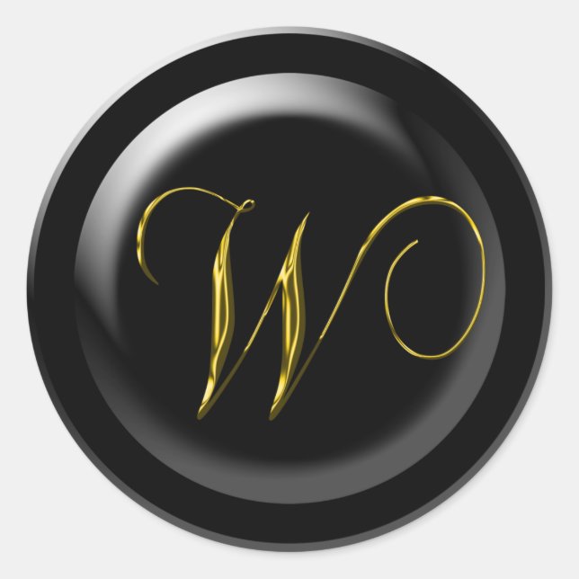 STICKER ROND LETTRE FAIRE-PART DE MARIAGE W (Devant)