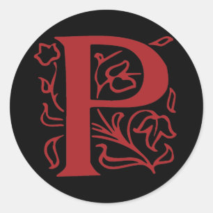 Sticker Rond Lettre fantaisie P
