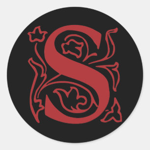 Sticker Rond Lettre fantaisie S