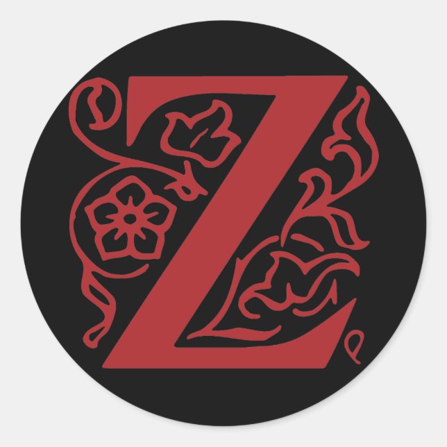 Sticker Rond Lettre fantaisie Z (Devant)