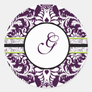 Sticker Rond LETTRE G Mariage POPULAIRE DOMMAGE INITIAL