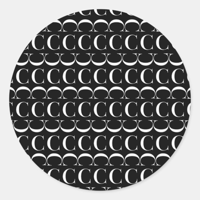 Sticker Rond Lettre initiale C (Devant)
