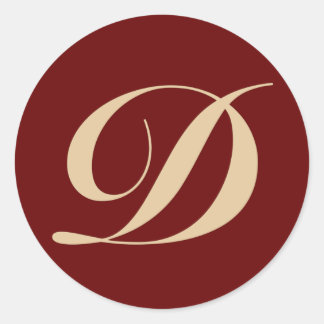 Sticker Rond Lettre initiale D Monogramme