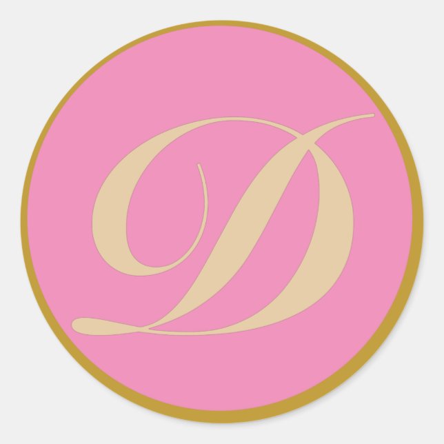 Sticker Rond Lettre initiale D monogramme (Devant)