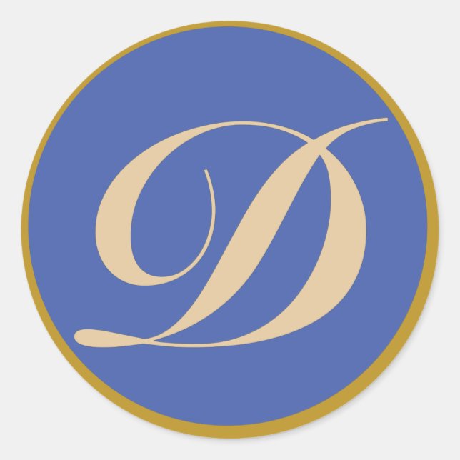 Sticker Rond Lettre initiale D monogramme (Devant)