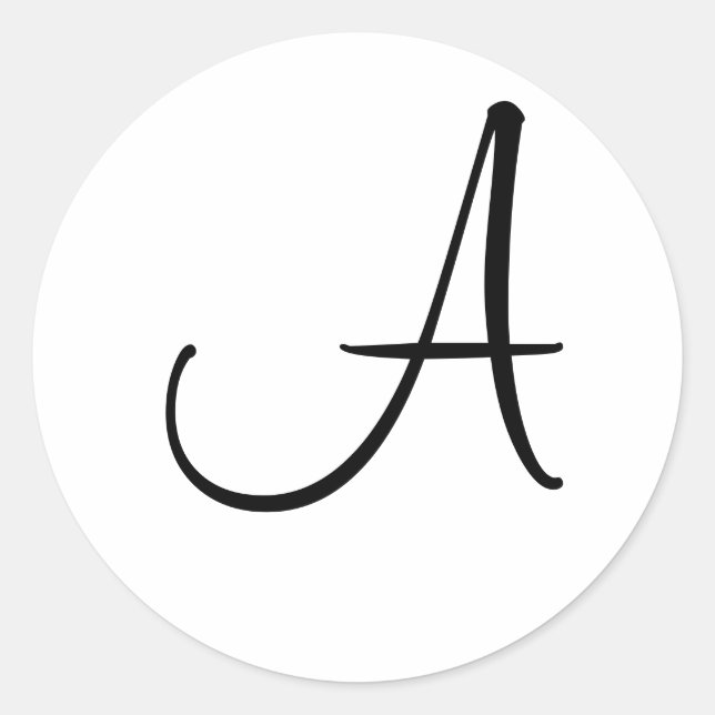 Sticker Rond Lettre initiale du Mariage noir blanc (Devant)