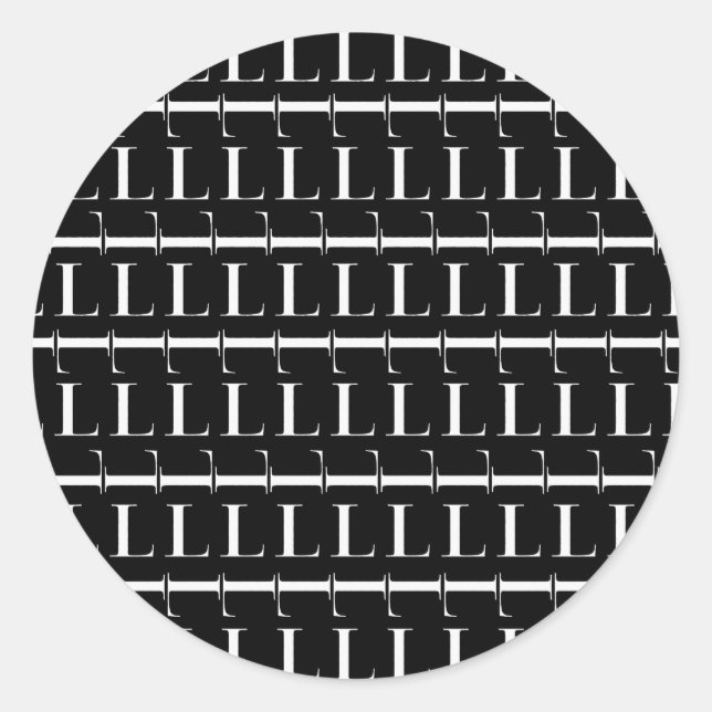 Sticker Rond Lettre initiale monogramme L (Devant)