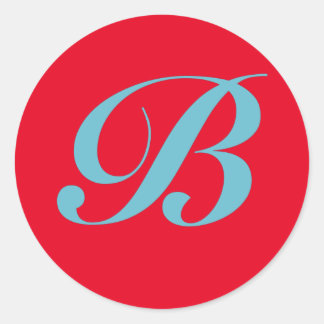 STICKER ROND LETTRE INITIALE MONOGRAPHIQUE B