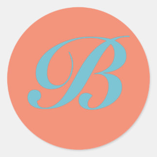 STICKER ROND LETTRE INITIALE MONOGRAPHIQUE B