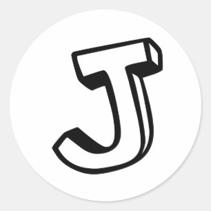 Sticker Rond Lettre J