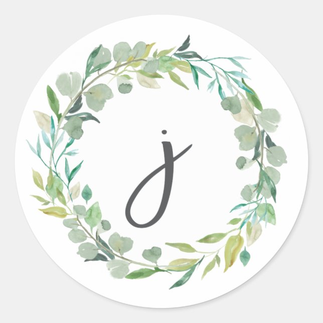 Sticker Rond Lettre J Monogramme Sceau de l'enveloppe initiale  (Devant)