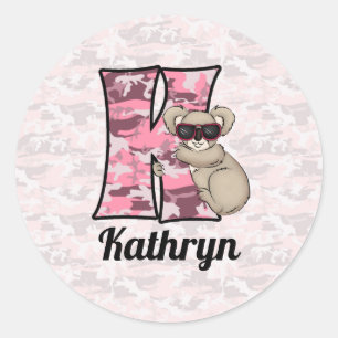 STICKER ROND LETTRE K KONA ROPINE MONOGRAPHIQUE