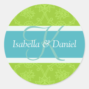 Sticker Rond Lettre K pour les sceaux Faire-part de mariage