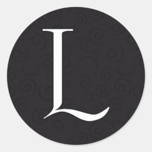 Sticker Rond Lettre L de monogramme