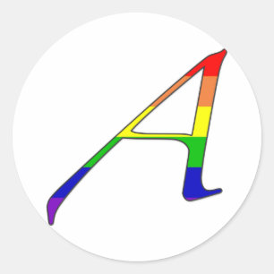 Sticker Rond Lettre Lesbienne et Gay pride "Scarlet" A
