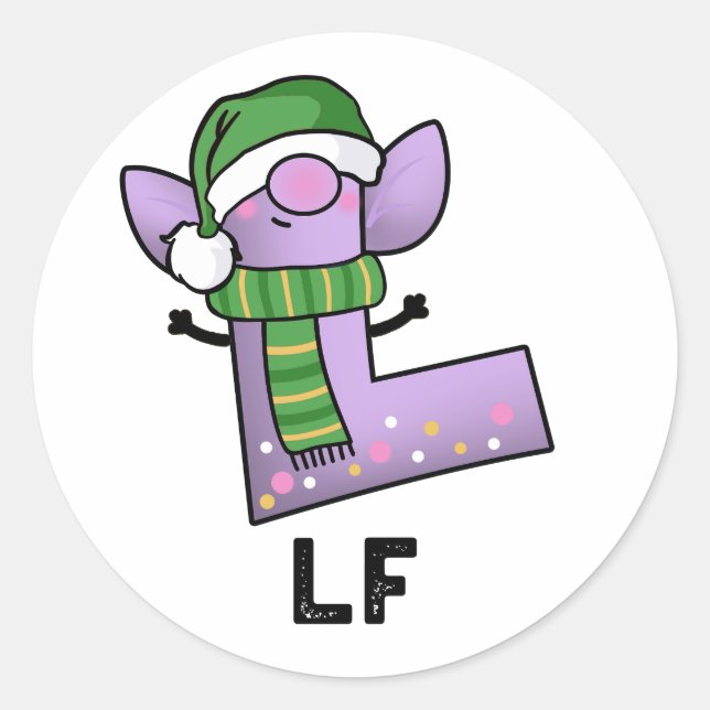 Sticker Rond Lettre Lf Funny L Pun (Devant)
