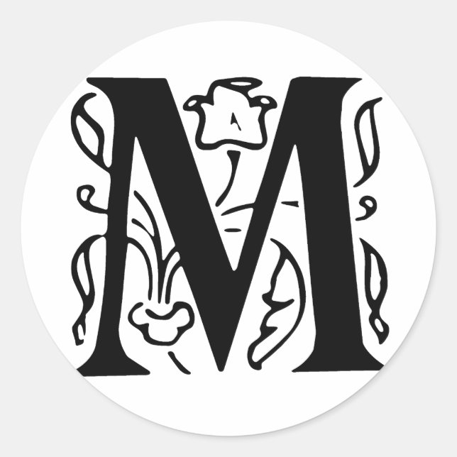 Sticker Rond Lettre M (Devant)