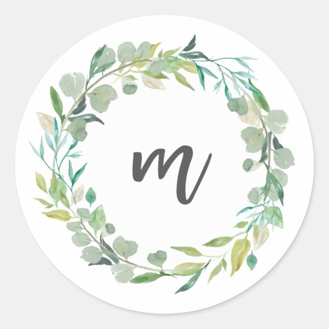 Sticker Rond Lettre M Monogramme Sceau de l'enveloppe initiale  (Devant)