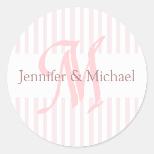 Sticker Rond LETTRE M Sceau M MONOGRAPHIQUE MARINE ET CHAMPIONN