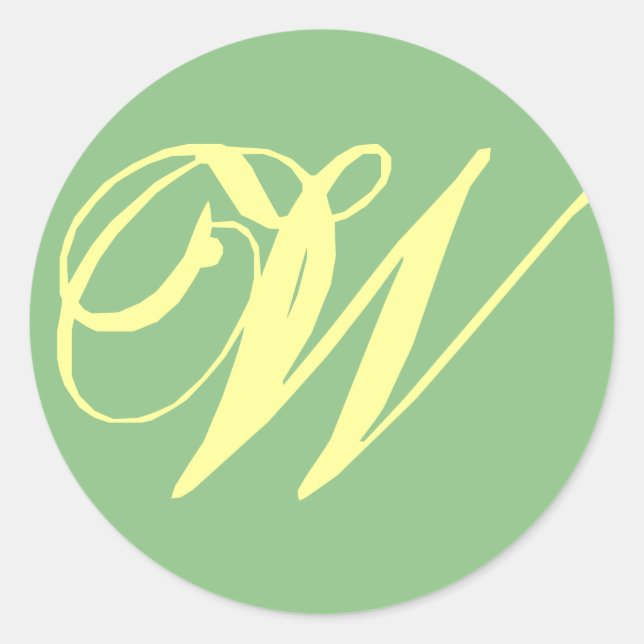 Sticker Rond Lettre Mariage nuptiale W - Personnaliser (Devant)