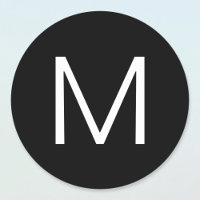 Lettre minimaliste moderne noire et blanche