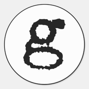 Sticker Rond lettre minuscule g en noir