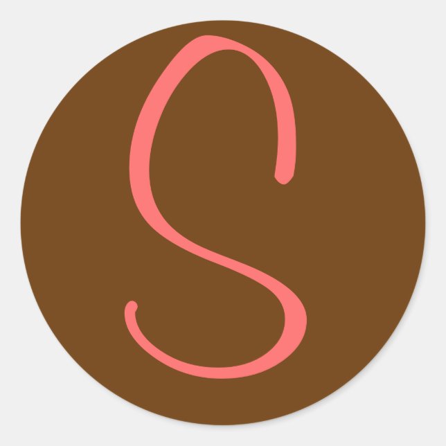 Sticker Rond Lettre Monogramme initiale "S" (Devant)