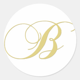 Sticker Rond Lettre monographie B Golden Single