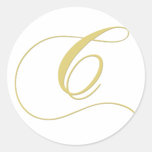 Sticker Rond Lettre monographie C Golden Single