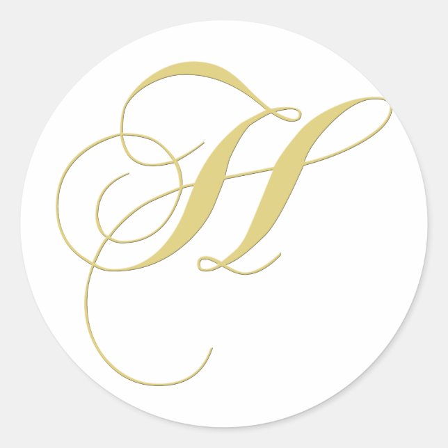 Sticker Rond Lettre monographie H Golden Single (Devant)