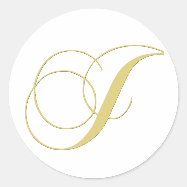 Sticker Rond Lettre monographie J Golden Single (Devant)