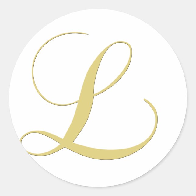 Sticker Rond Lettre monographie L Golden Single (Devant)