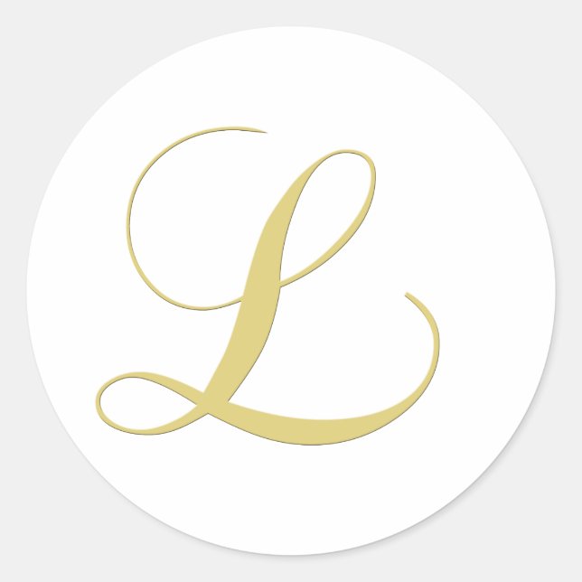 Sticker Rond Lettre monographie L Golden Single (Devant)
