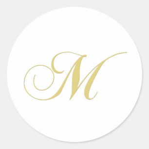 Sticker Rond Lettre monographie M Golden Single