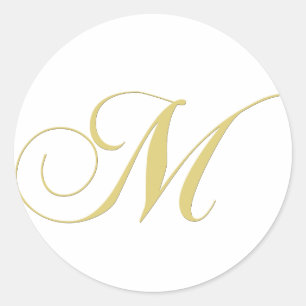 Sticker Rond Lettre monographie M Golden Single