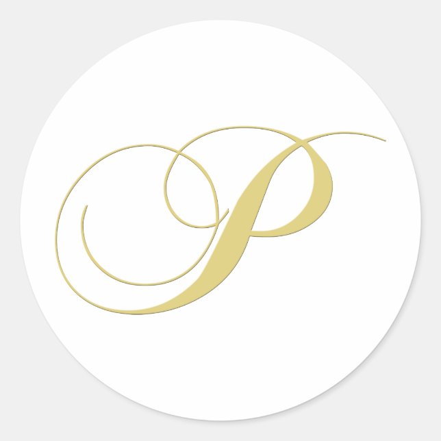 Sticker Rond Lettre monographie P Golden Single (Devant)