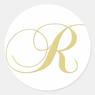 Sticker Rond Lettre monographie R Golden Single