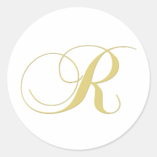 Sticker Rond Lettre monographie R Golden Single
