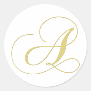 STICKER ROND LETTRE MONOGRAPHIQUE A CHACUN D'OR