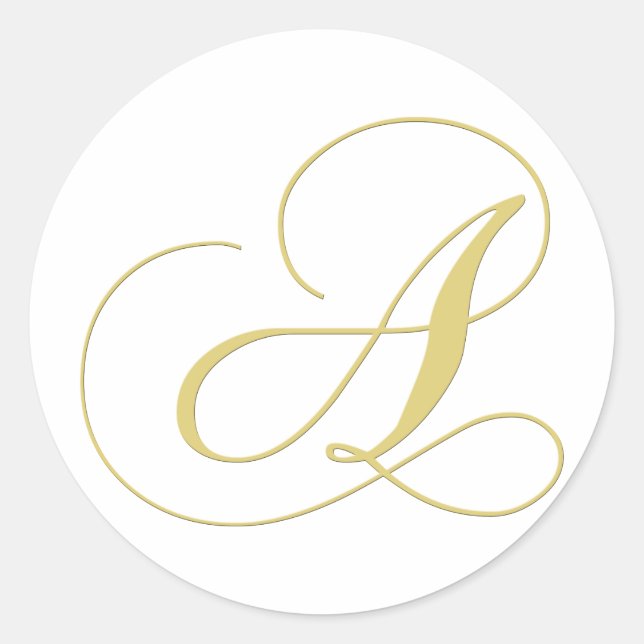 STICKER ROND LETTRE MONOGRAPHIQUE A CHACUN D'OR (Devant)
