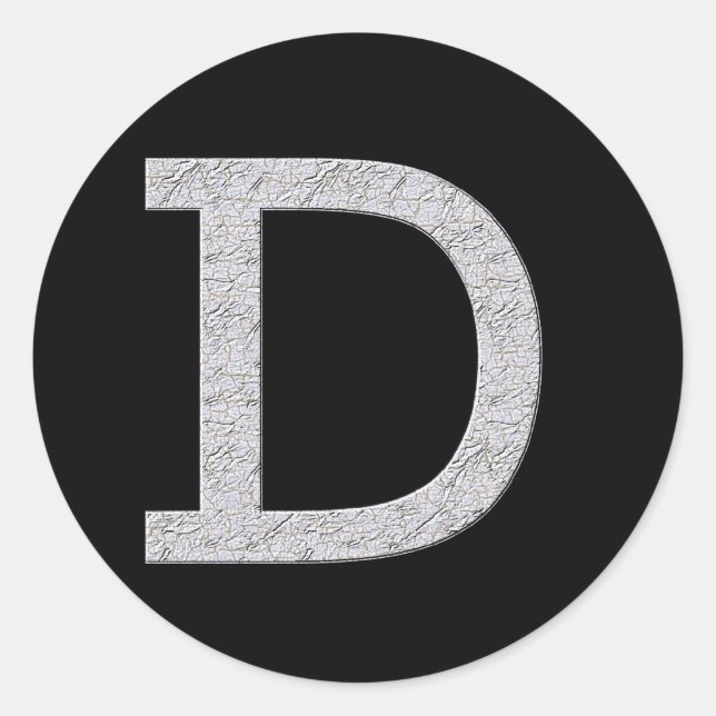 STICKER ROND LETTRE MONOGRAPHIQUE D (Devant)