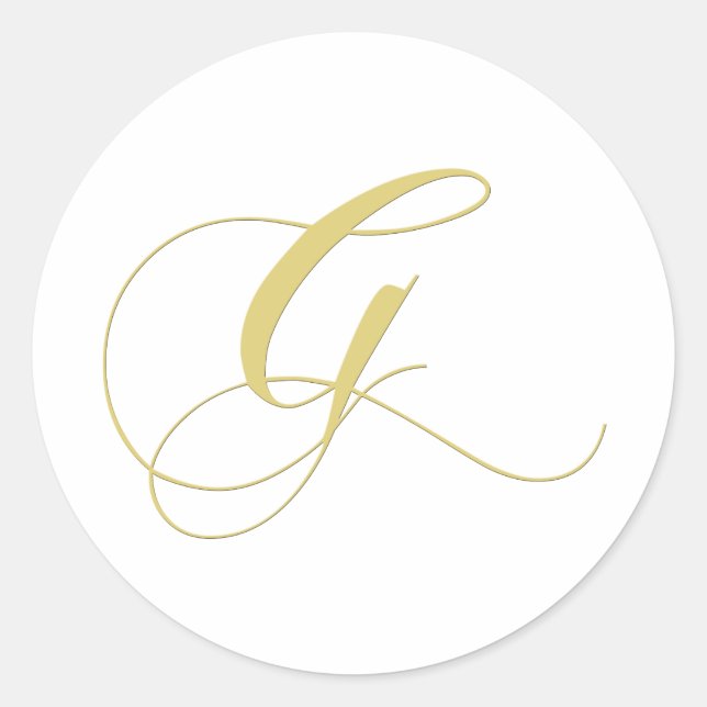 STICKER ROND LETTRE MONOGRAPHIQUE G CHACUN D'OR (Devant)